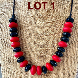 Premium Red & Black Handmade Glass Lampwork Artisan Rondelle Beads 14 x 8mm (25)